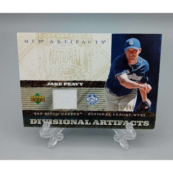 Jake Peavy MLB Artifacts 2007 Memorabilia Baseball Card - Picture 1 of 2